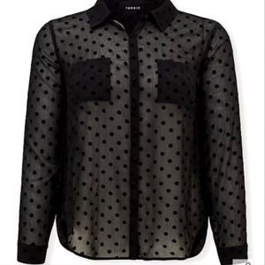 Torrid black long sleeve blouse Sz 1